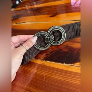 Brown Belt with Double Ring Buckle